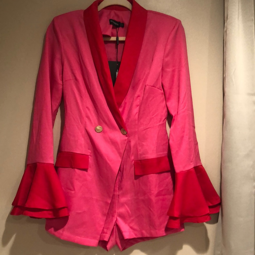 Pink and red romper